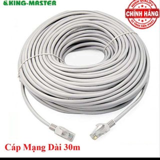 Dây cáp mạng LAN Internet bấm sẵn KingMaster dài 30m chuẩn cat 5e