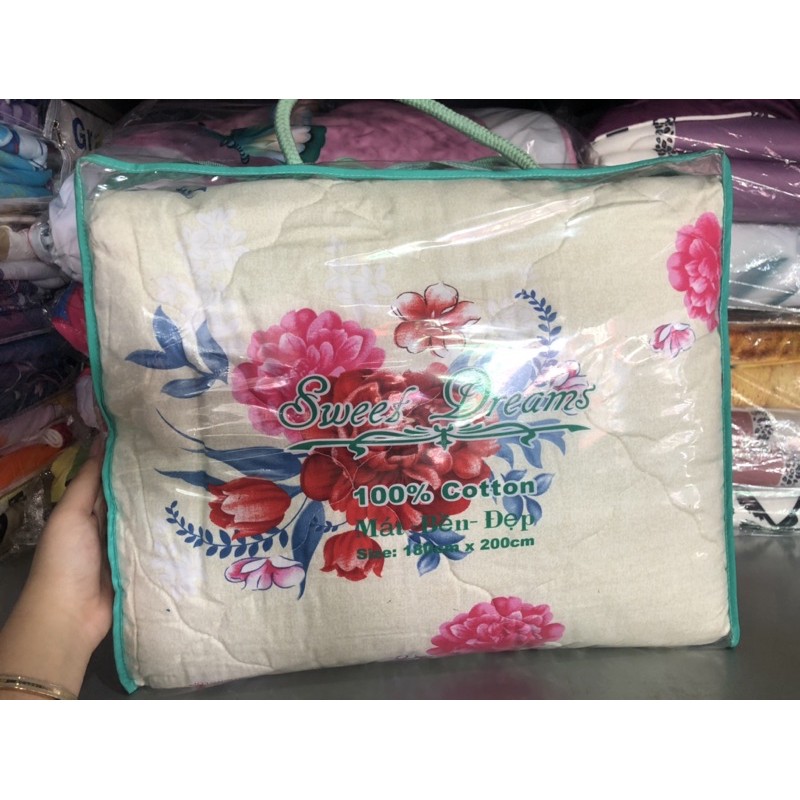 Mền Vải Thắng Lợi Cotton 100% chằn gòn Màu Bông