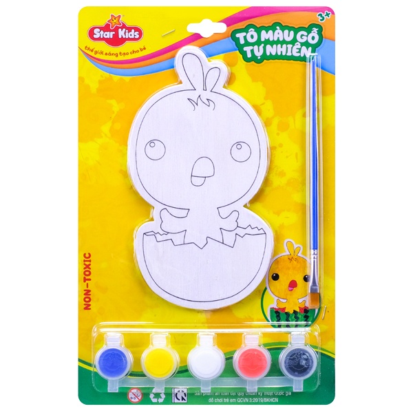 Bộ Tô Màu Gỗ Hình Con Gà - Star Kids K-203