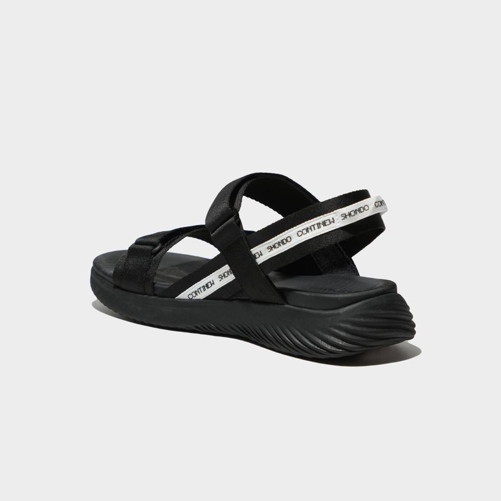 Giày Sandals Shondo F7 Continew full đen F7N1016