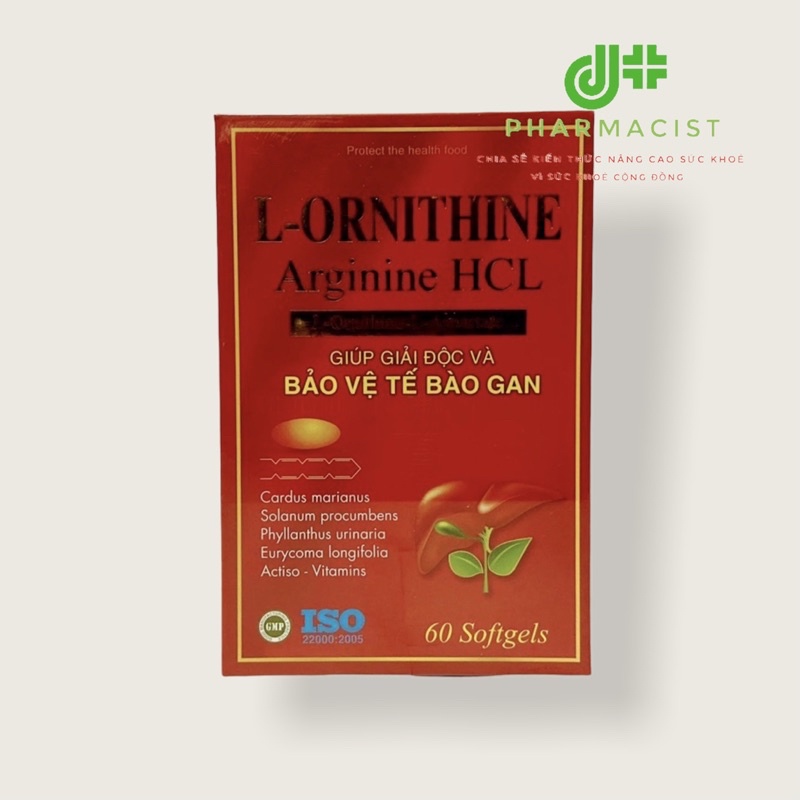 VIÊN UỐNG BỔ GAN L-ORNITHINE ARGININE 60 VIÊN