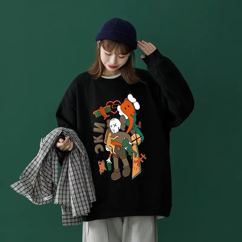 Áo Sweater form rộng Unisex nam nữ, Áo Sweater chất nỉ bông dày dặn | BigBuy360 - bigbuy360.vn