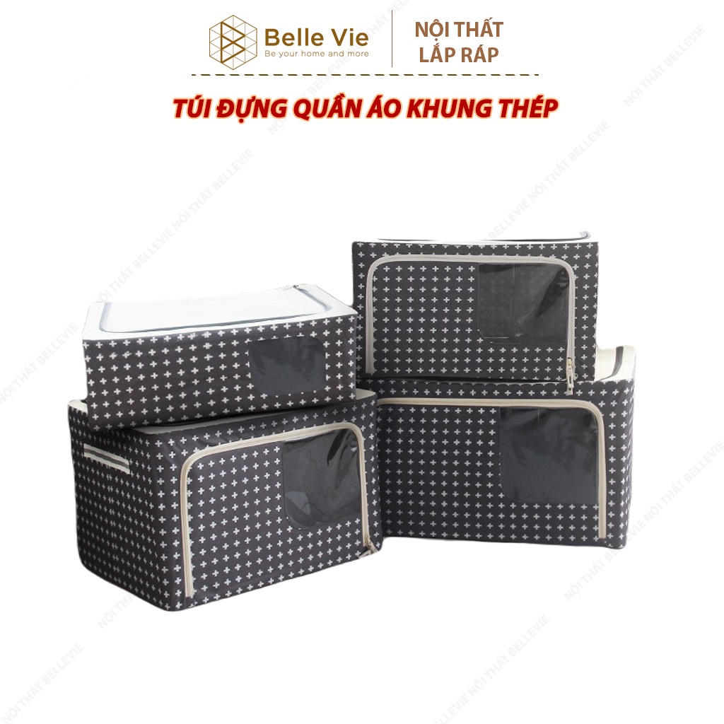 Túi Đựng Quần Áo BELLEVIE Hộp Vải Đựng Quần Áo Tiện Dụng Khung Thép Chống Thấm Nước Hàng Xuât Khẩu