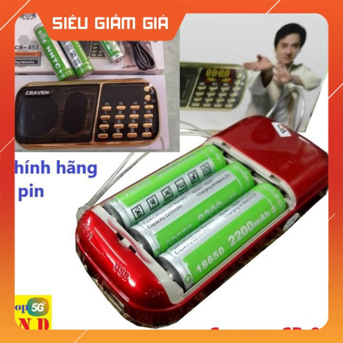 Loa đài Craven nghe thẻ nhớ, USB, FM, Máy nghe nhạc mini Tắm Ngôn Ngữ Caraven CR 853 3 Pin