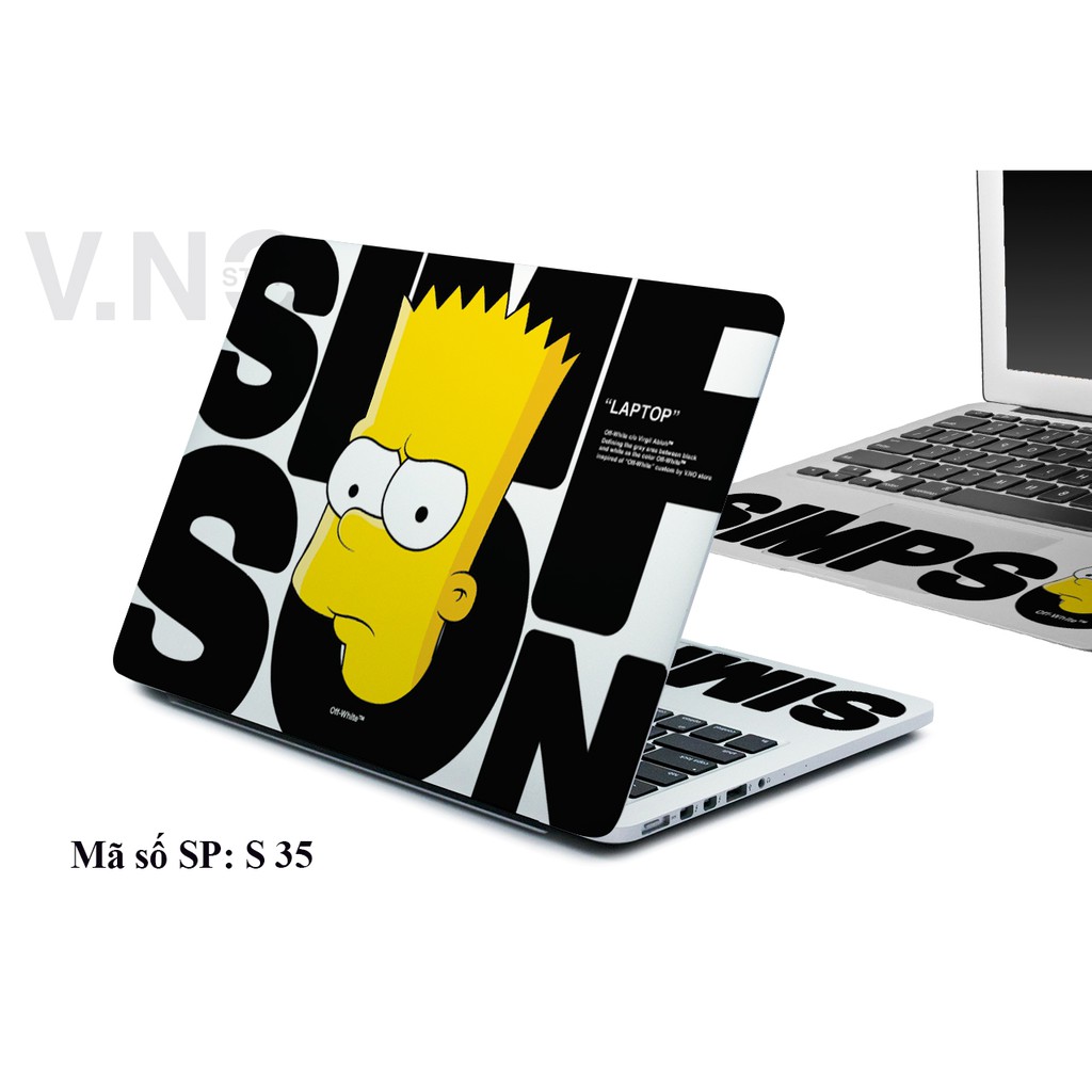 Decal dán Laptop V.NO SKIN - SIMPSON OFF-W cấp cho các dòng laptop dell/acer/asus/lenovo/hp/macbook