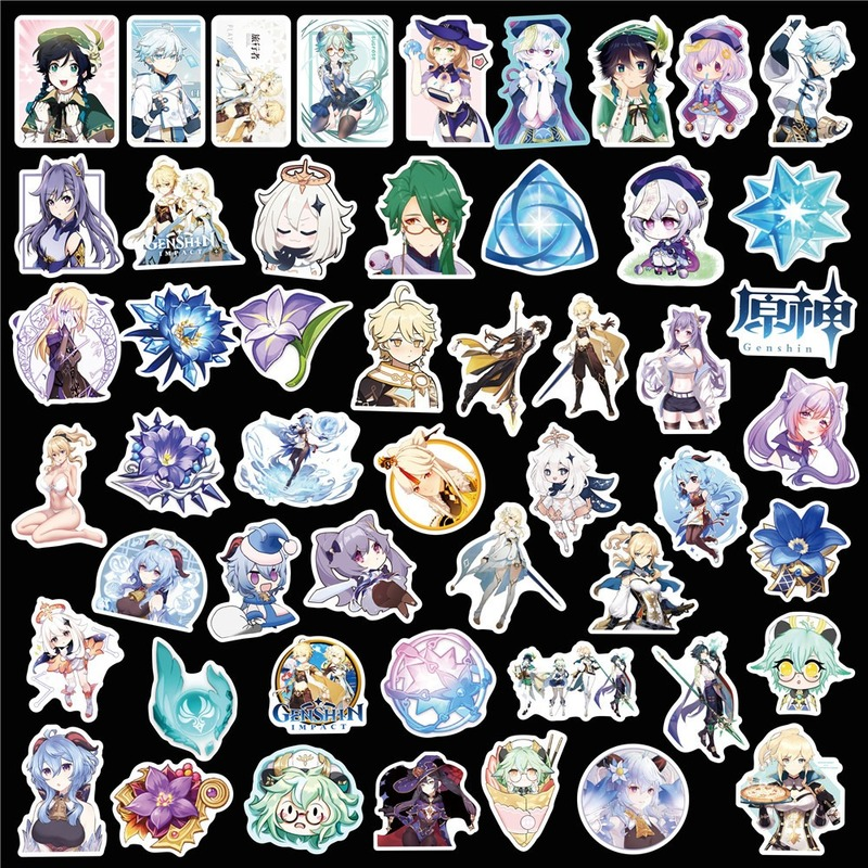 Set 50 miếng dán PVC chống va chạm chống thấm nước trang trí laptop/ xe đạp/ xe hơi