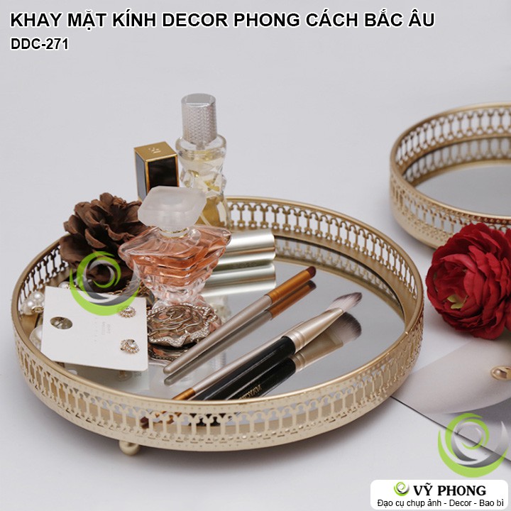 KHAY MẶT KIẾNG GƯƠNG DECOR MÂM KÍNH TRANG TRÍ BẮC ÂU ĐỰNG PHỤ KIỆN ĐỒ TRANG SỨC NẾN ĐẠO CỤ CHỤP ẢNH SẢN PHẨM INS DDC-271