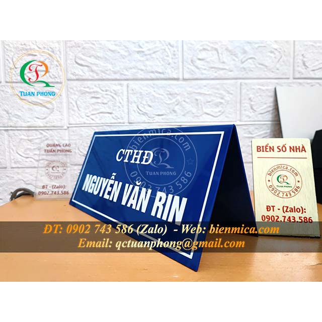 Biển Lễ Tân, Biển chức danh  KT: 110 x 240mm, Bảng tên chức danh, Biển Lễ Tân Khách Sạn