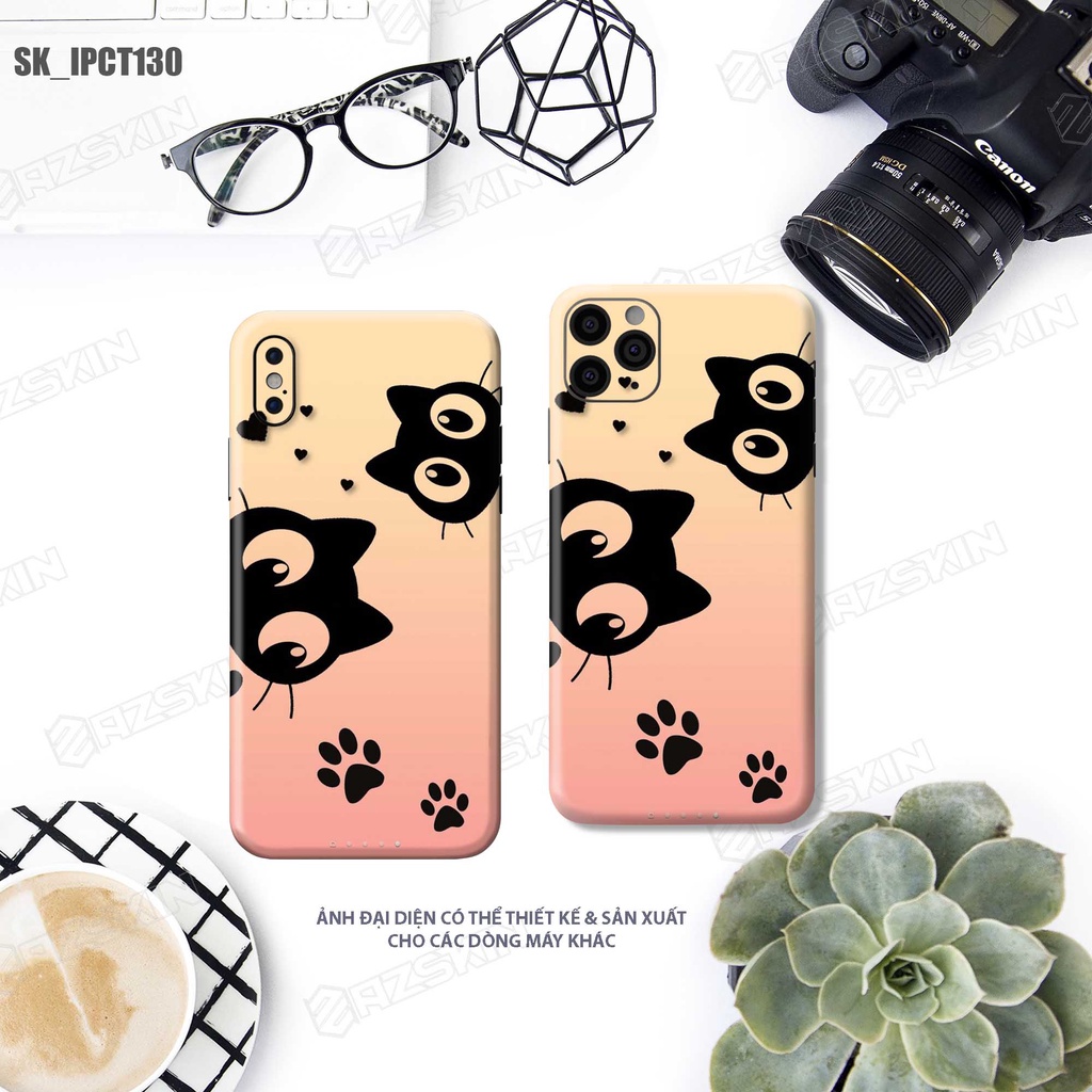 Miếng Dán Skin Hình Mèo Dành Cho  IPhone 7 - 13 Pro Max |SK_IPCT130| Chất Liệu 3M Cao Cấp, Khuôn Cắt CNC Dán Full Máy