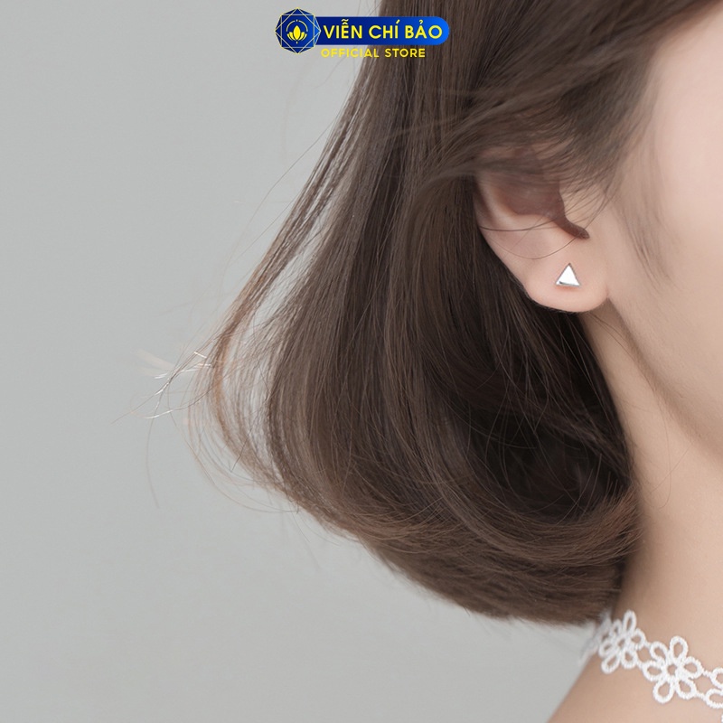 Bông tai bạc nữ trơn nhiều hình chất liệu bạc 925 thời trang phụ kiện trang sức nữ thương hiệu Viễn Chí Bảo B400567