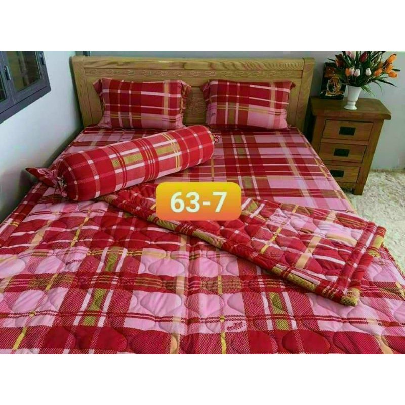 Bộ ga thun Hàn Quốc 1m6x2m nệm cao 2 tấtGồm ga dành cho nệm từ 20cm trở xuống, 2 áo nằm 40x60cm, 1 á