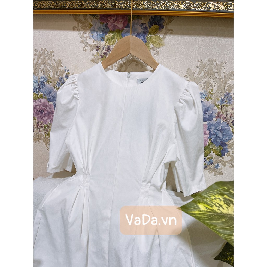 Váy đầm dự tiệc tay ngắn cổ tròn đơn giản chít eo siêu iu đi học ,đi chơi , đi tiệc dễ thương - Thời trang VADA - V6 | BigBuy360 - bigbuy360.vn