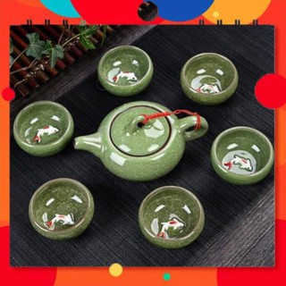 [RE NHAT SHOPEE] Bộ Ấm Trà Chén Cá 3D - Có Chú Cá Bên Trong Chén