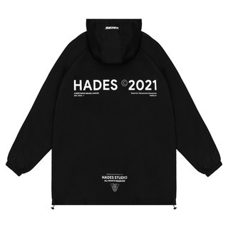 Áo Khoác Dù Nam mẫu HADES  SÓI màu đen form rộng - vải dù 2 lớp dày dặn unisex - MAYLAN STORE