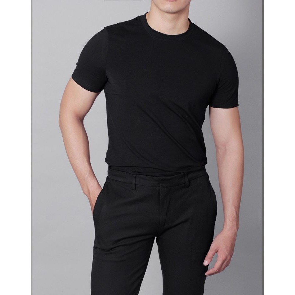 ÁO THUN TRƠN BASIC TRẮNG ĐEN NGẮN TAY CỔ TRON NAM NỮ của KADINO, ÁO PHÔNG TRƠN BASIC TRẮNG ĐEN | BigBuy360 - bigbuy360.vn