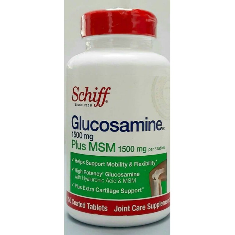 (SALE DATE – 11/2021) Viên Bổ Sụn Khóp Schiff Glucosamine 1500mg Plus MSM 1500mg chai 150 viên từ Mỹ