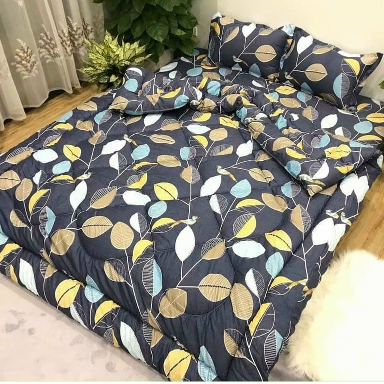Trọn bộ chăn trần phao, ga gối và vỏ ôm cotton poly. nhắn tin để chọn mẫu