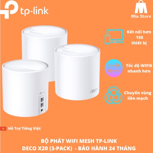 Bộ phát Wifi6 Mesh TP-Link Deco X20 - Hàng Chính Hãng - BH 24 Tháng - Mia Store