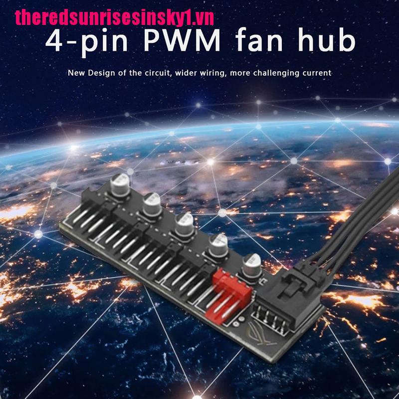 (3C) Bộ Chia Quạt Tản Nhiệt 5 Cổng Pc Cho 4pin Pwm