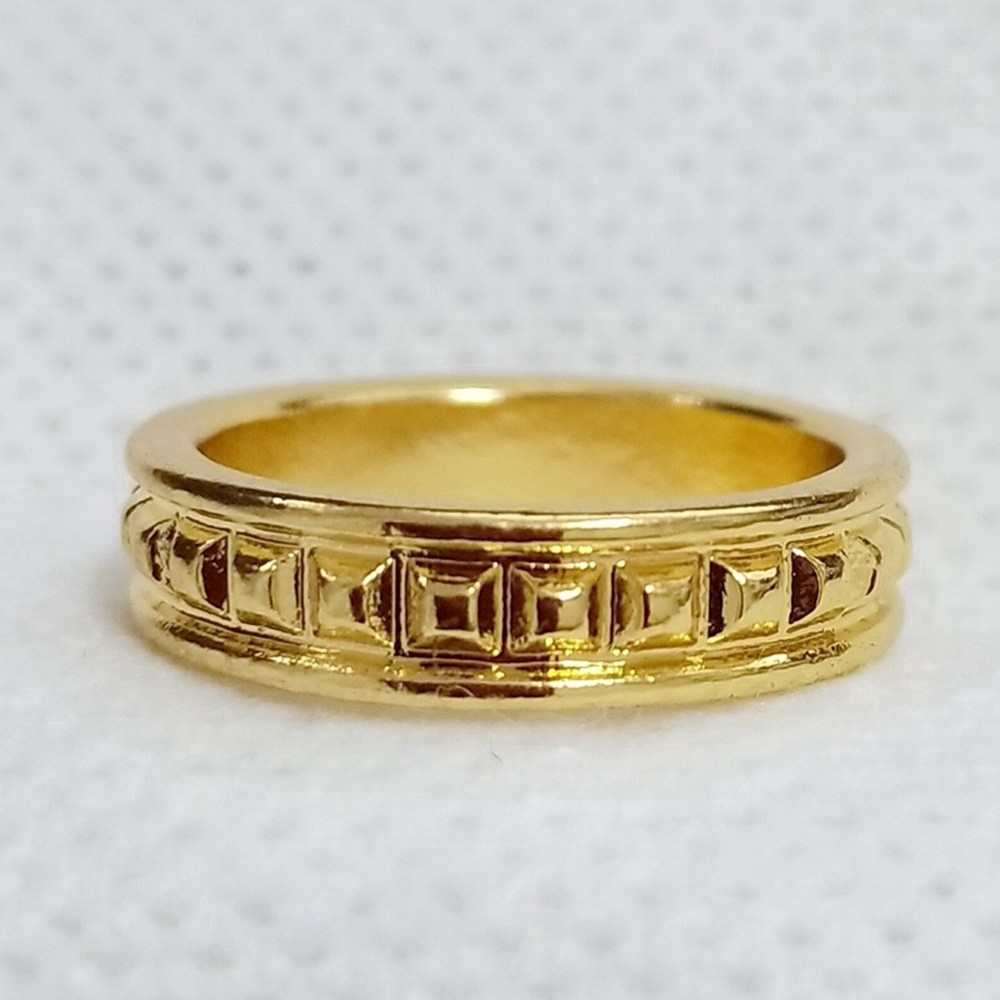 Bộ nhẫn mạ vàng đính kim cương nhân tạo kiểu đơn giản dành cho cặp đôi