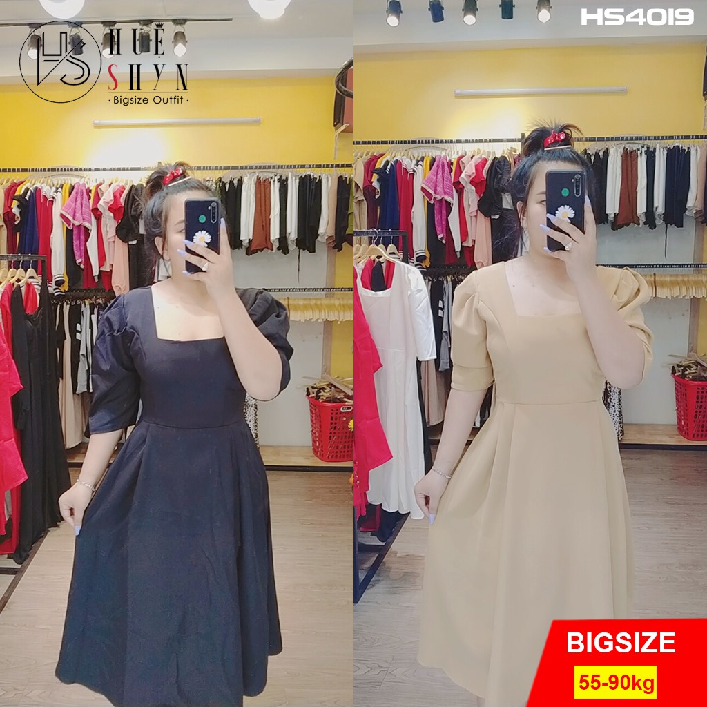 Đầm bigsize nữ dáng xòe công chúa HS4019 - Váy bigsize dự tiệc, đi chơi  - Màu Đen, Trắng, Nude - Size 65-90kg L XL XXL | BigBuy360 - bigbuy360.vn