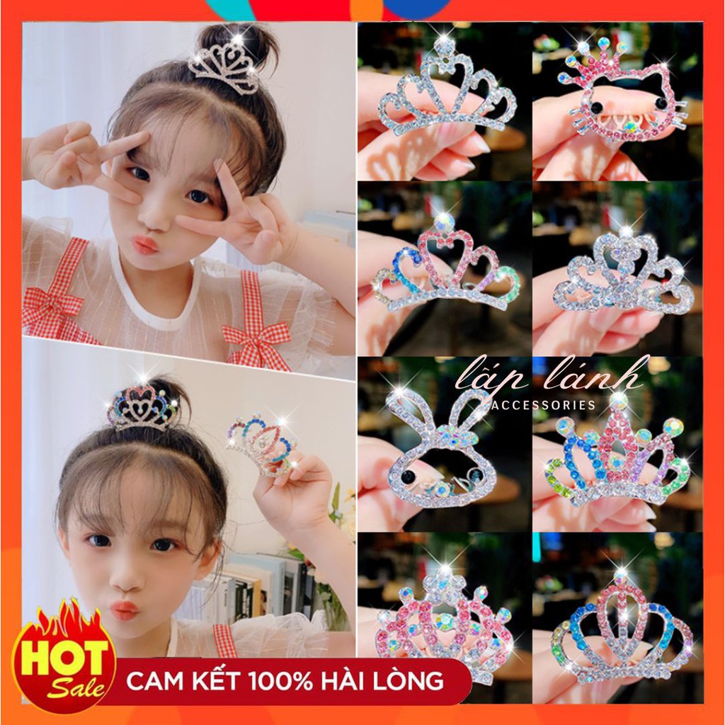 [HOT] Băng đô cài tóc vương miện đính đá kim loại lấp lánh dễ thương xinh xắn Halloween 214CTVM1
