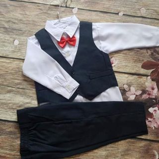 [NOW SHIP]Sét vest cho bé màu xám