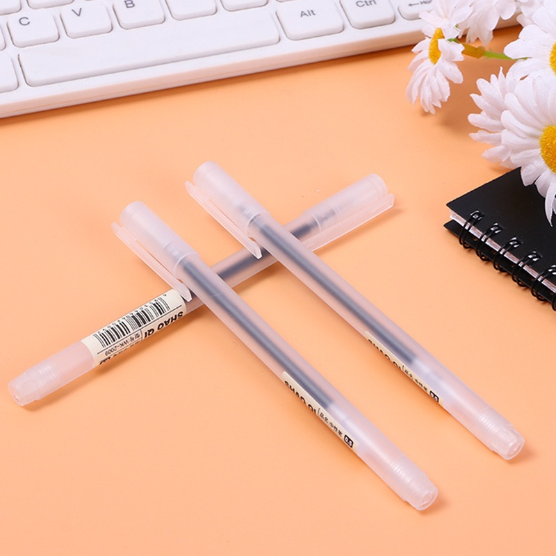 Bút Mực Gel Nhám Đen 0.5mm Bằng Nhựa Trong Suốt Cỡ Lớn Khô Nhanh Cho Văn Phòng/Trường Học
