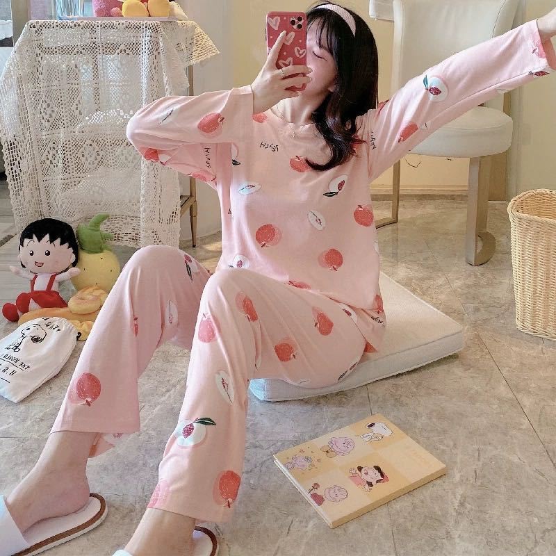 Đồ Bộ Nữ Thun Sữa Dài tay, Đồ Mặc Nhà Hoạ Tiết Đa Dạng Đủ Màu Đủ Size