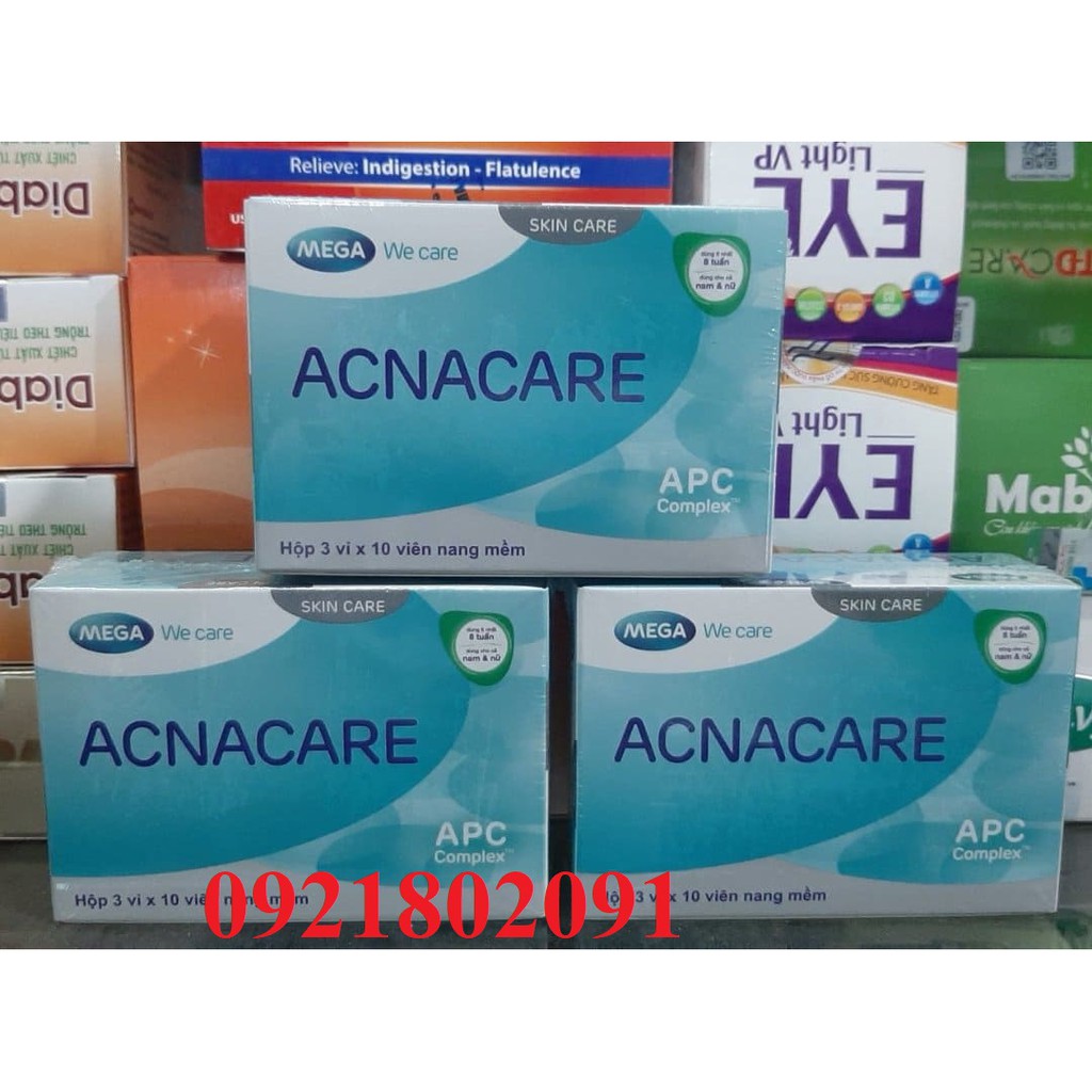 (bộ đôi ACNACARE) viên uống + gel bôi mụn acna care gel phù hợp cho cả nam và nữ