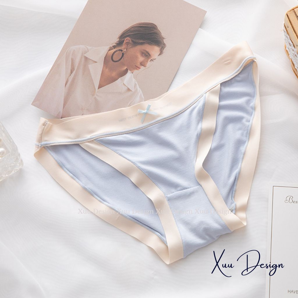 Quần lót nữ XUU chất liệu cotton lạnh cao cấp phối viền chữ su mềm mịn thoáng mát- QC122