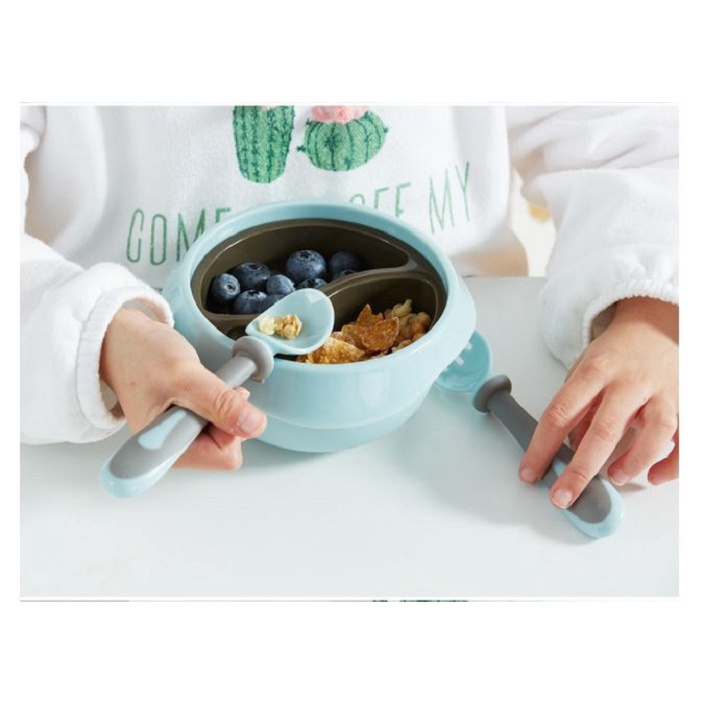 Bộ muỗng nĩa Silicon cho bé (Kèm hộp đựng bảo vệ)