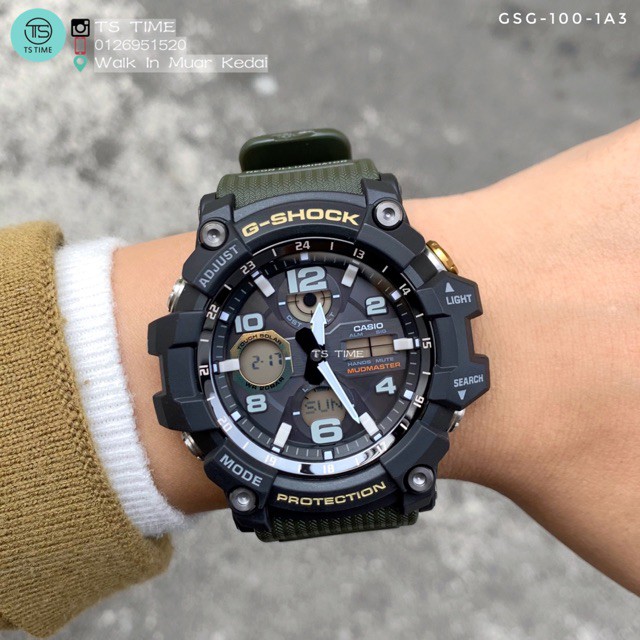 Đồng hồ nam Casio G-Shock MUDMASTER GSG-100-1A3 Chính Hãng - Chống nước - Năng lượn