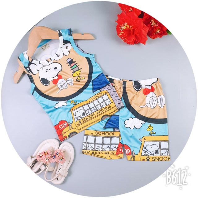 24_36kg Bộ 3d thun lạnh hình cún cho bé ảnh thật, video KHĂN RẰN SHOP