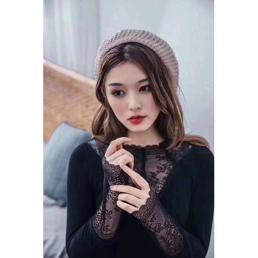 Áo len lót lông hai lớp giữ nhiệt phối cổ ren siêu siêu ấm Bống Chic