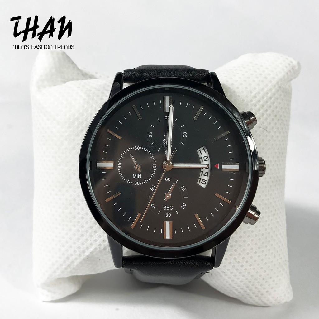 Đồng hồ Nam Giá Rẻ ARLANCH dây da màu đen cao cấp sang trọng lịch lãm chống nước, kính cường lực chống xước - Tặng hộp | BigBuy360 - bigbuy360.vn