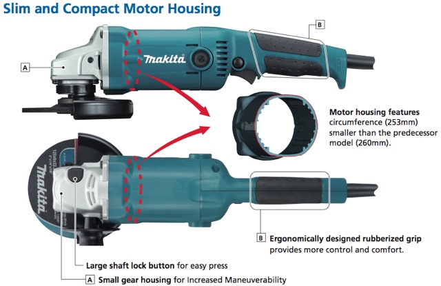 GA5010 Máy mài 125mm 1050w Makita ( Tay dài)