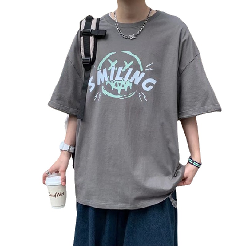 Áo Thun Tay Ngắn Dáng Rộng In Chữ Thời Trang Mùa Hè Cho Nam Size M-8XL