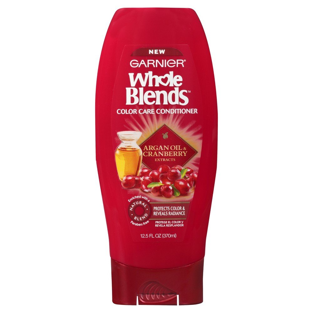 Dầu xả cho tóc nhuộm Garnier Whole Blends Color Care Conditioner Argan Oil &amp; Cranberry extracts 370ml/650ml (Mỹ)