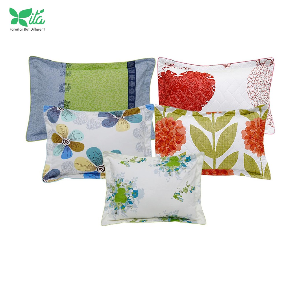 Gối đầu 40x60cm, gối nằm người lớn cotton hoa Hometex
