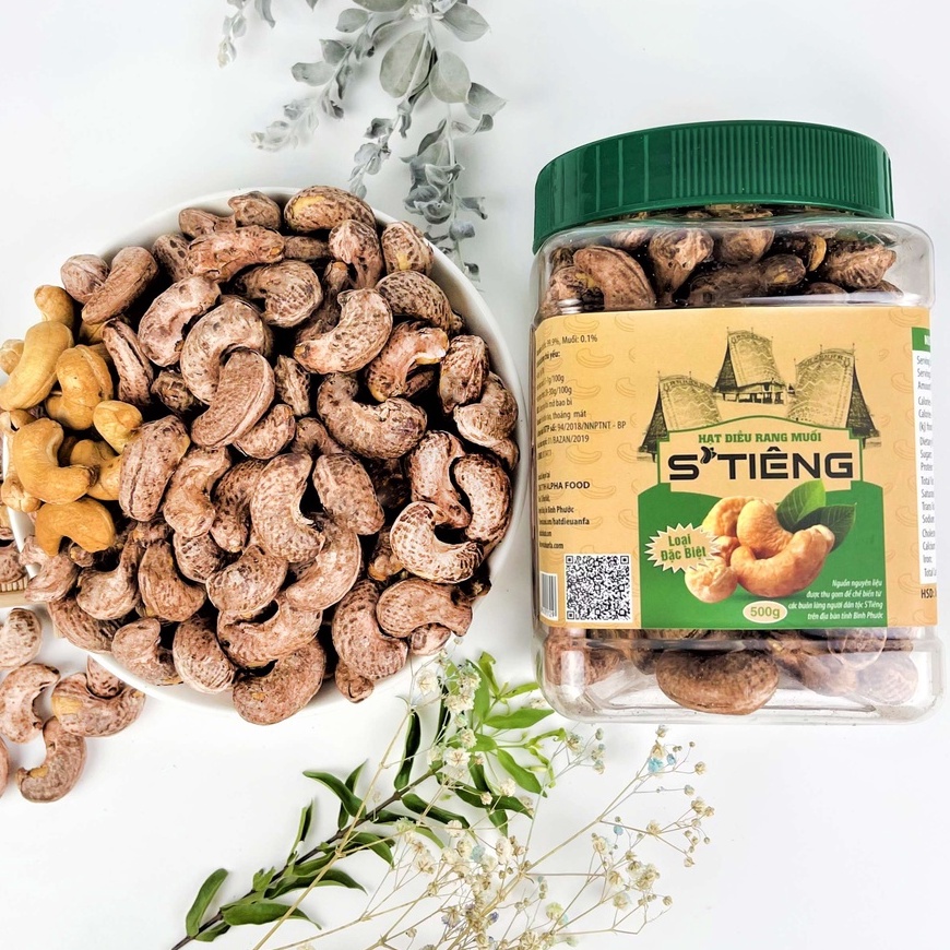500Gr Hạt Điều Rang Muối Nguyên Hạt STiêng Loại A+ Cao Cấp Hộp Xanh