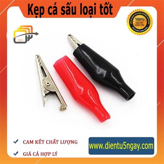 Kẹp cá sấu loại tốt - Đầu kẹp cá sấu Đỏ-Đen
