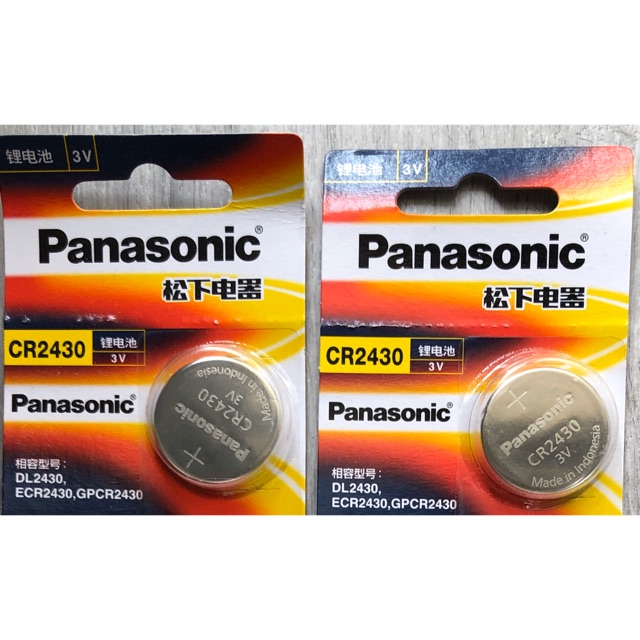 Vỉ 1 viên Pin Panasonic 3v Lithium CR2430 CR2450 CR2412 CR2354 CR2477 CR3032 chính hãng - Made in Indonesia