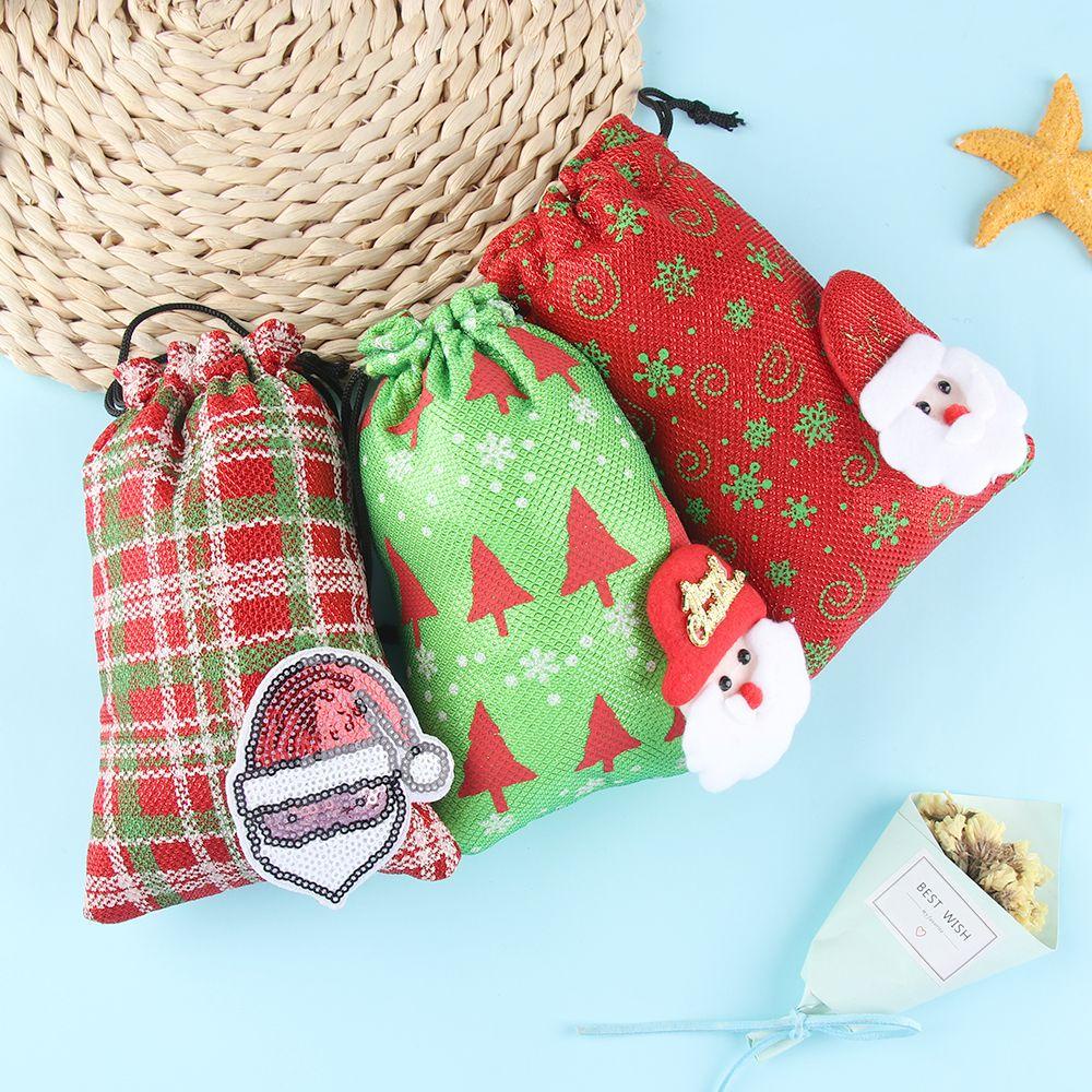 Túi Dây Rút Đựng Tiền Xu / Kẹo Hình Ông Già Noel Thời Trang