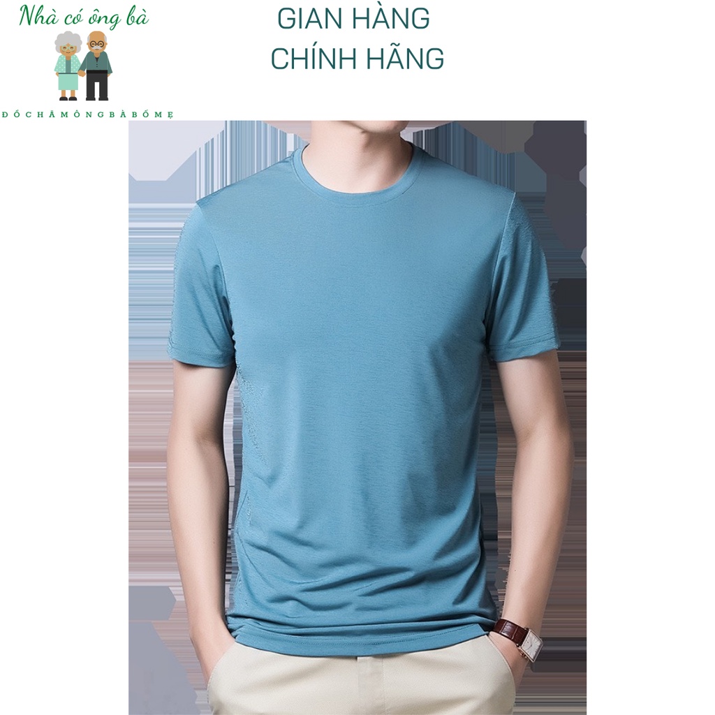 (CÓ SẴN) Áo thun lạnh trơn cổ tròn mùa hè cho nam giới siêu mát thấm mồ hôi mẫu mới đẹp