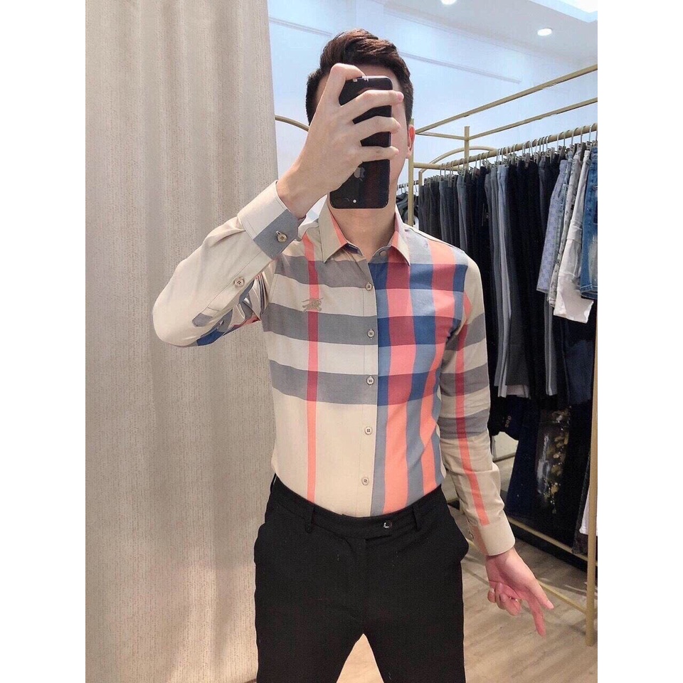 Áo Sơ Mi Nam, Áo sơ mi Dài Tay Hàn Quốc Chuẩn Shop Không Nhăn Cổ Bẻ Dáng Ôm Chống Phai Xù