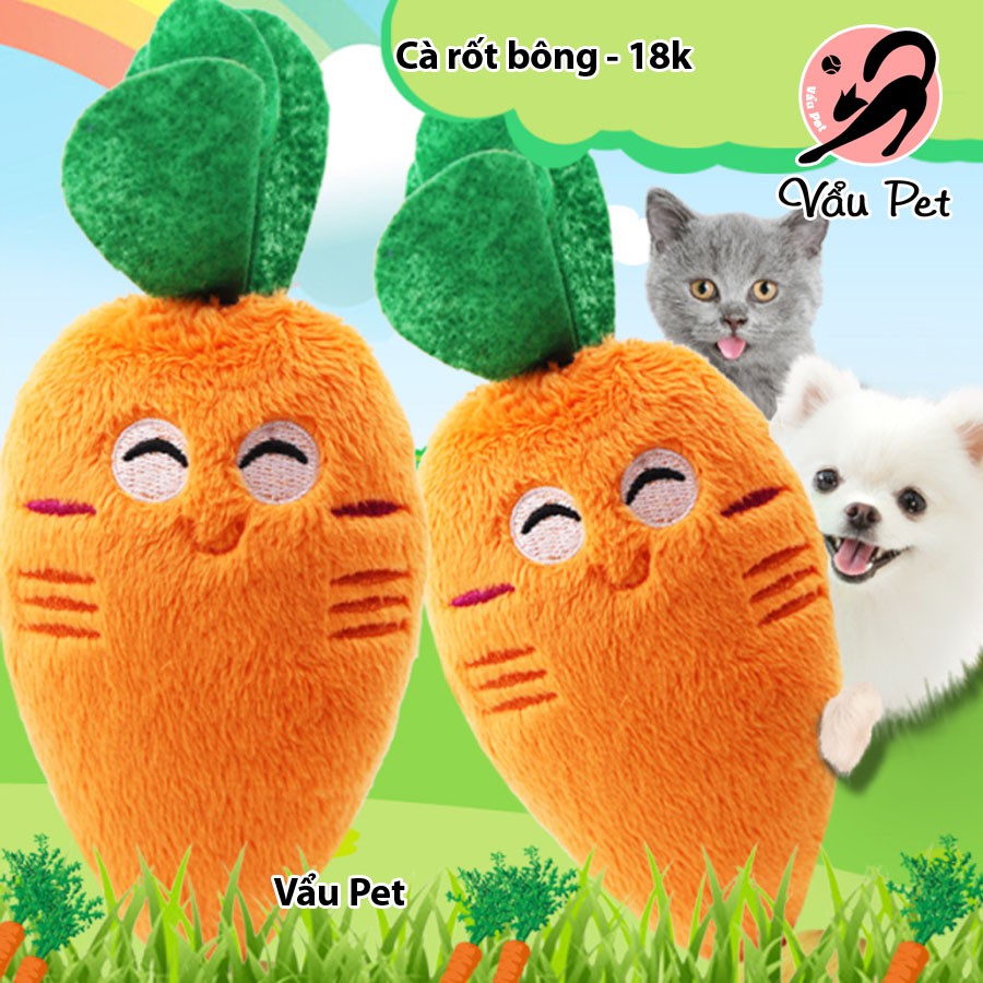Cà rốt nhồi bông - Đồ chơi cho chó mèo thú cưng - Lida Pet Shop