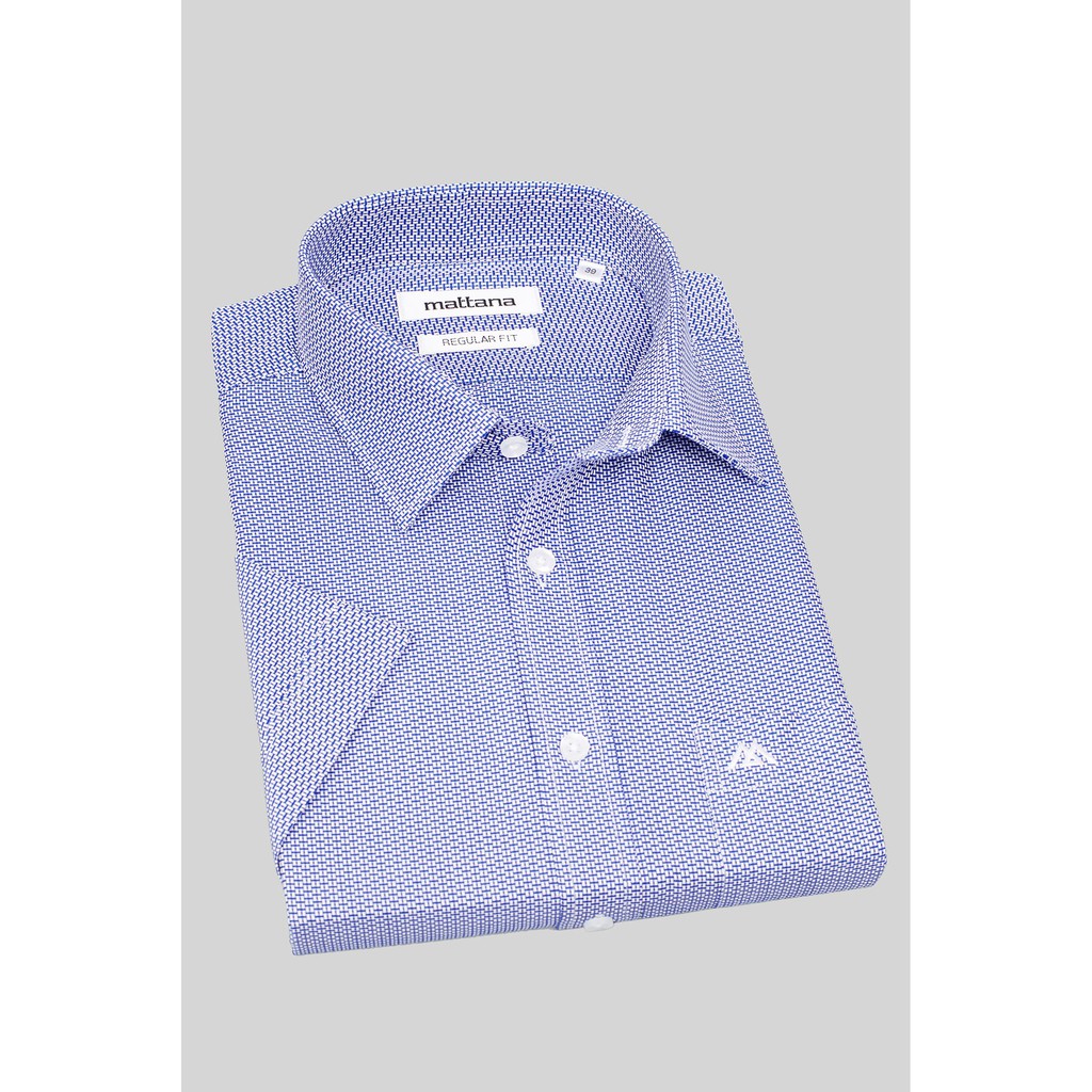 Áo sơ mi xanh họa tiết Regular fit