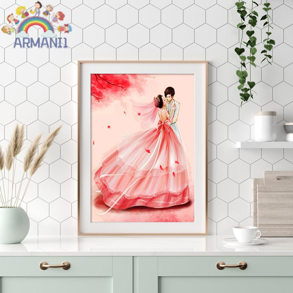 ARMANI Bộ Tranh Đính Đá 5d Tự Làm Hình Cô Dâu Chú Rể Độc Đáo