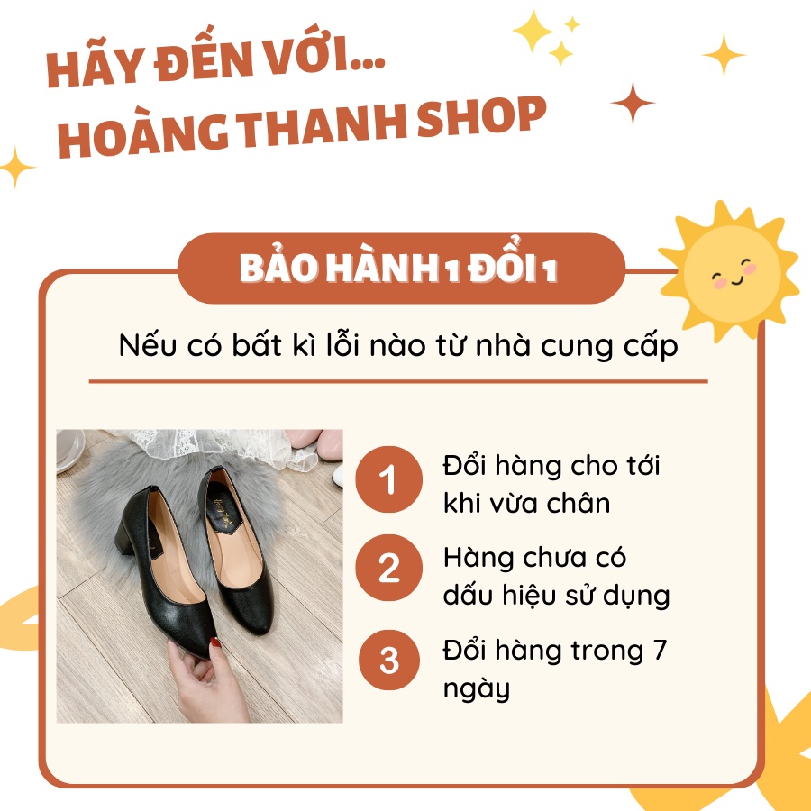 Giày Búp Bê Nữ Cao Gót Đế Vuông 3p Bít Mũi Bigsize Công Sở Hàn Quốc Hoàng Thanh G2